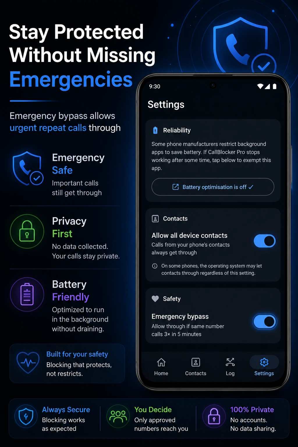CallBlocker Pro settings