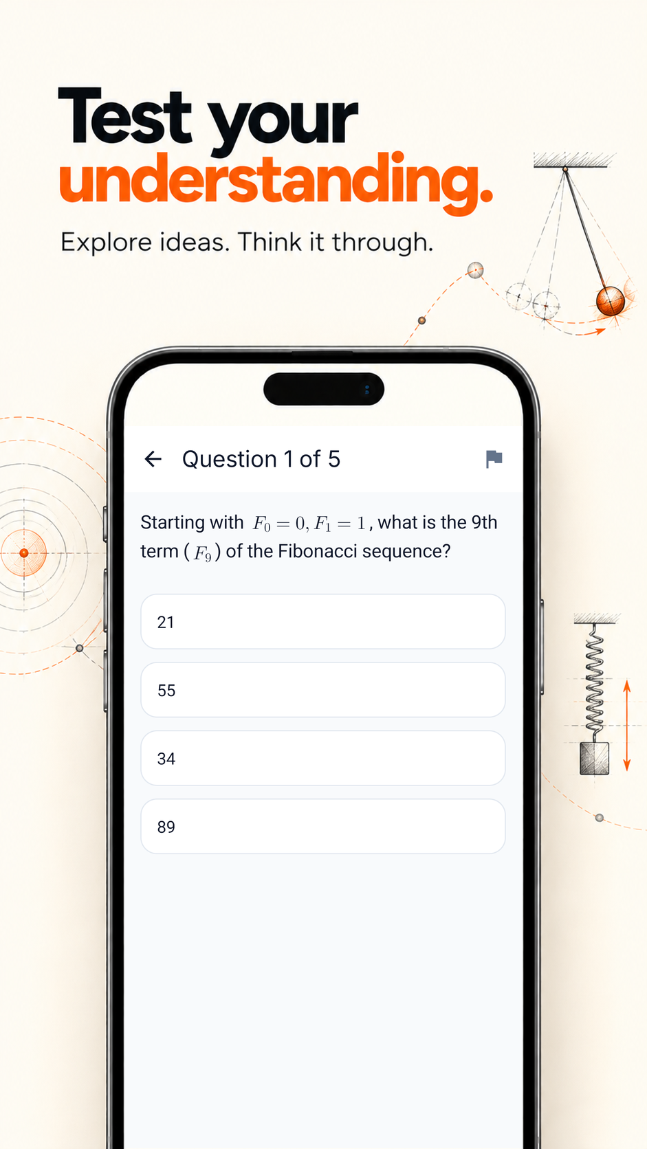 PathStem practice quiz question on the Fibonacci sequence