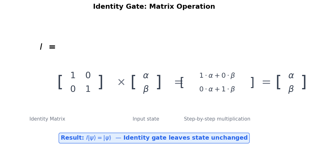 Identity Gate Matrix Operation